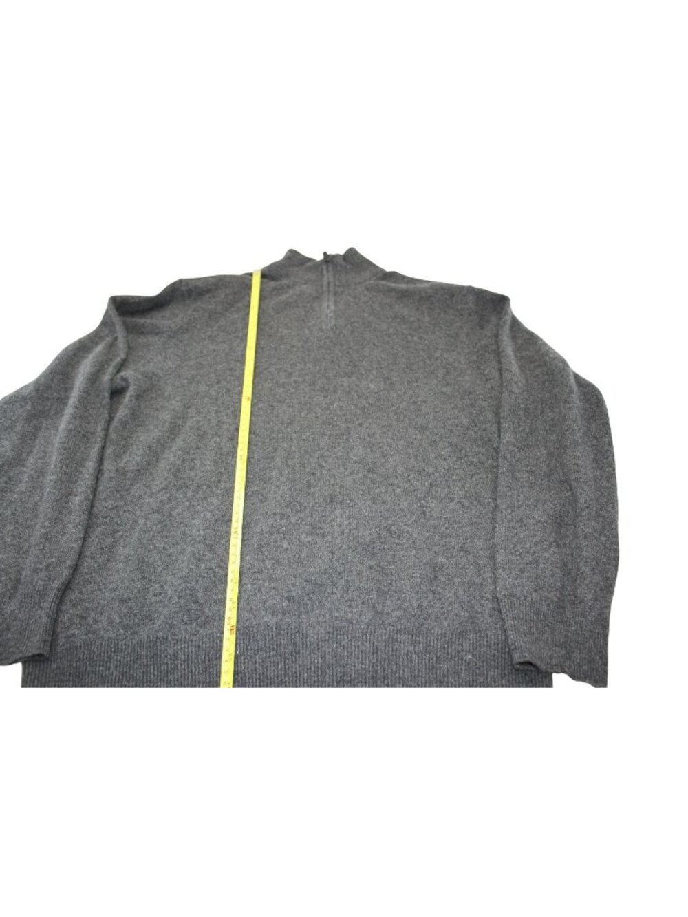 Jos A Bank Mens 1/4 Zip Pullover Sweater Charcoal Gray Size L 100% Cashmere Pre-